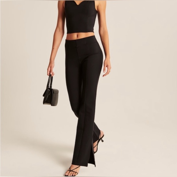 Abercrombie and Fitch Ponte Split-Hem Slim Flare Pant size Large L - Picture 5 of 10